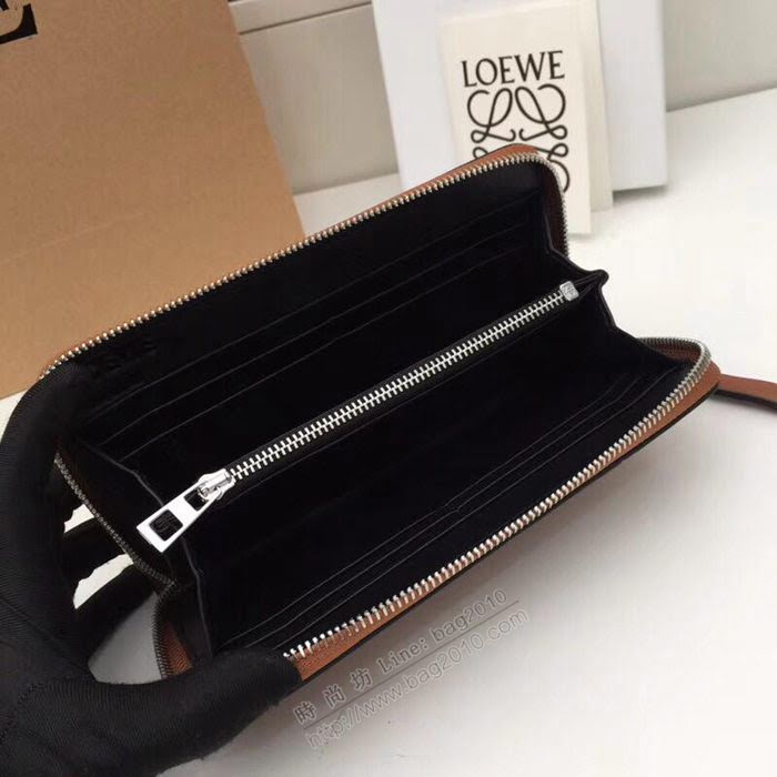 LOEWE錢包 122N89 頭層皮幾何錢包 羅意威原單長錢包  sl2054